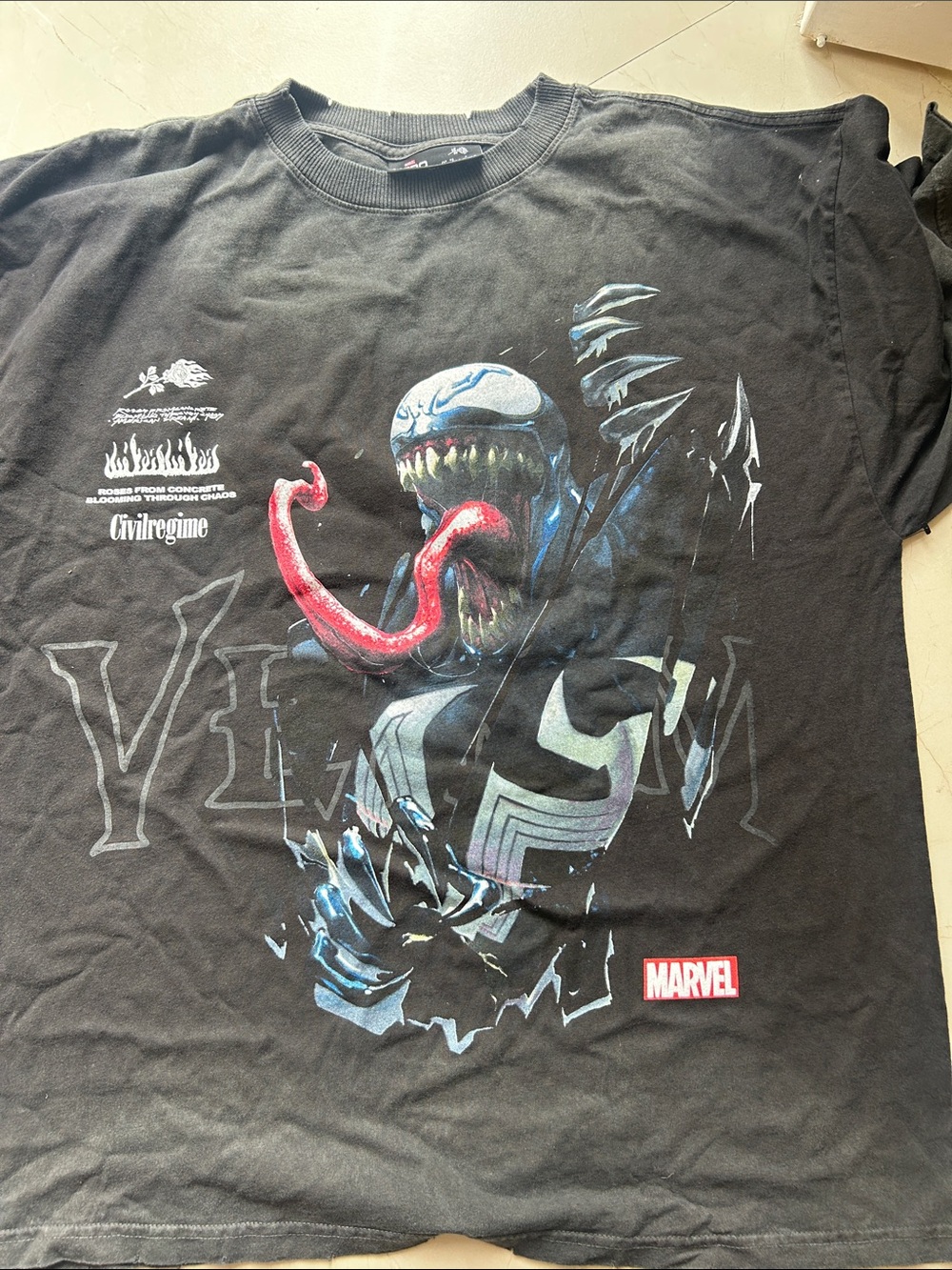 Marvel grey Tee  civil, routine, hero, elite Venom Graphic xl nwt